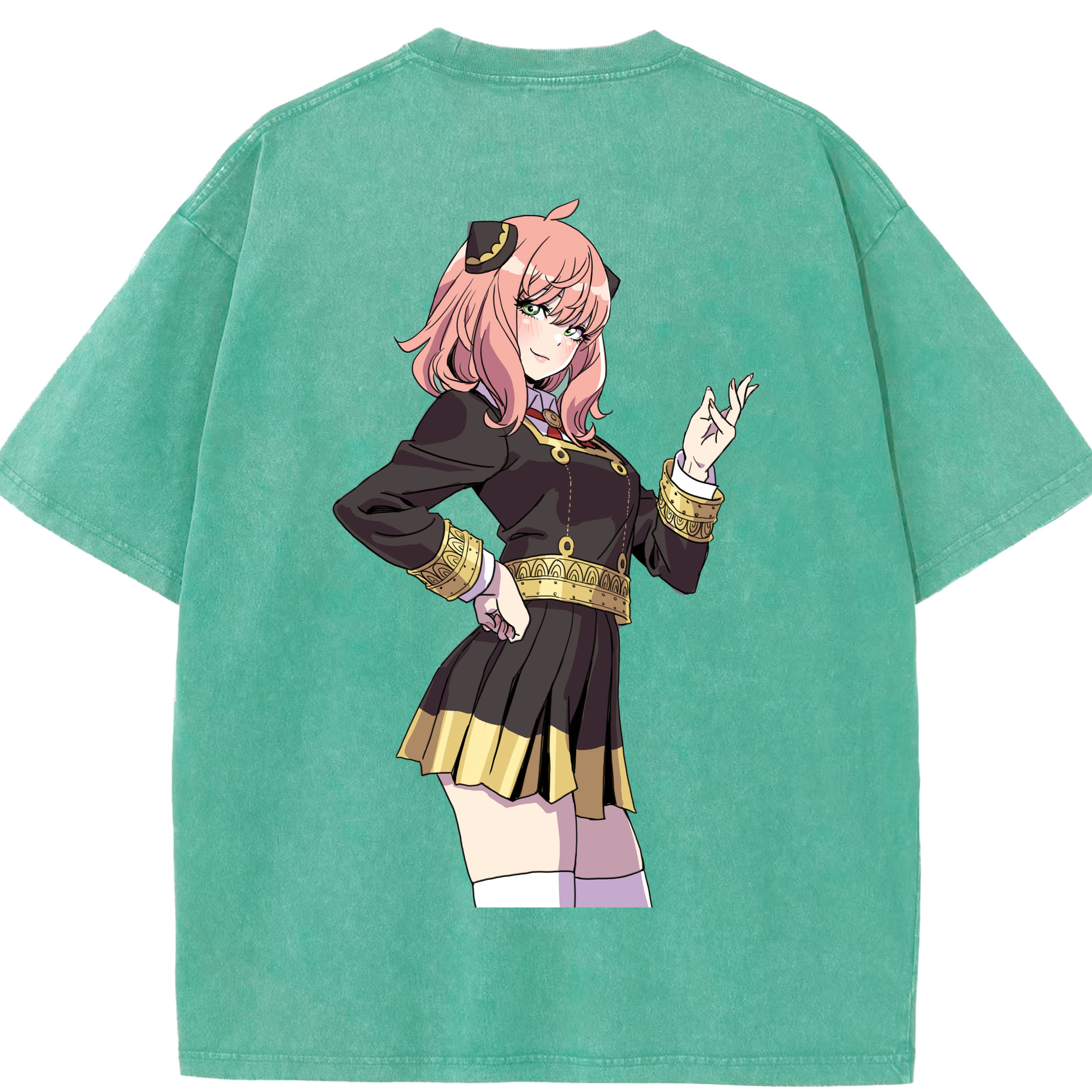 （画像用） SPY×FAMILY间谍家家酒 綿100% ヴィンテージ風 半袖Tシャツ（背面プリント）